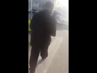 homeless man bombed © video